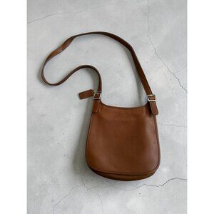 COACH Vintage Brown Tan Slim Hippie Leather Crossbody Bag